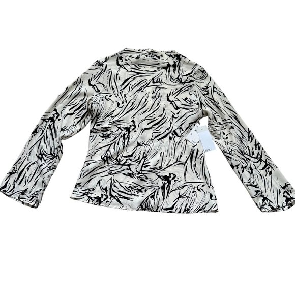 Nordstrom Rack Tops - NWT Nordstrom Rack Abstract Bias Top Women's Size Medium Black White  Zebra Prin